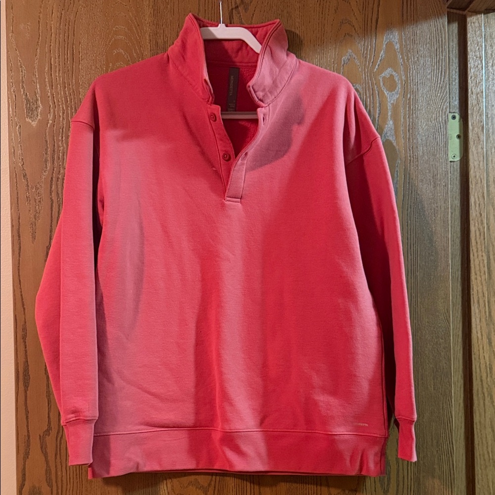 Mondetta Women’s Coral Snap-Placket Zip-Up Sweater